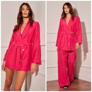NWOT R.G. Kane x Free People Mariel Fuchshia Pink Blazer Dress $420 Small
